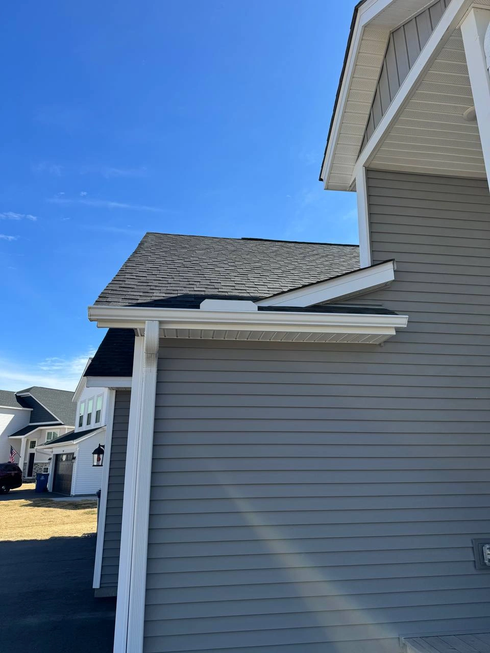 New seamless gutter system installed on a home in Woodbury MN