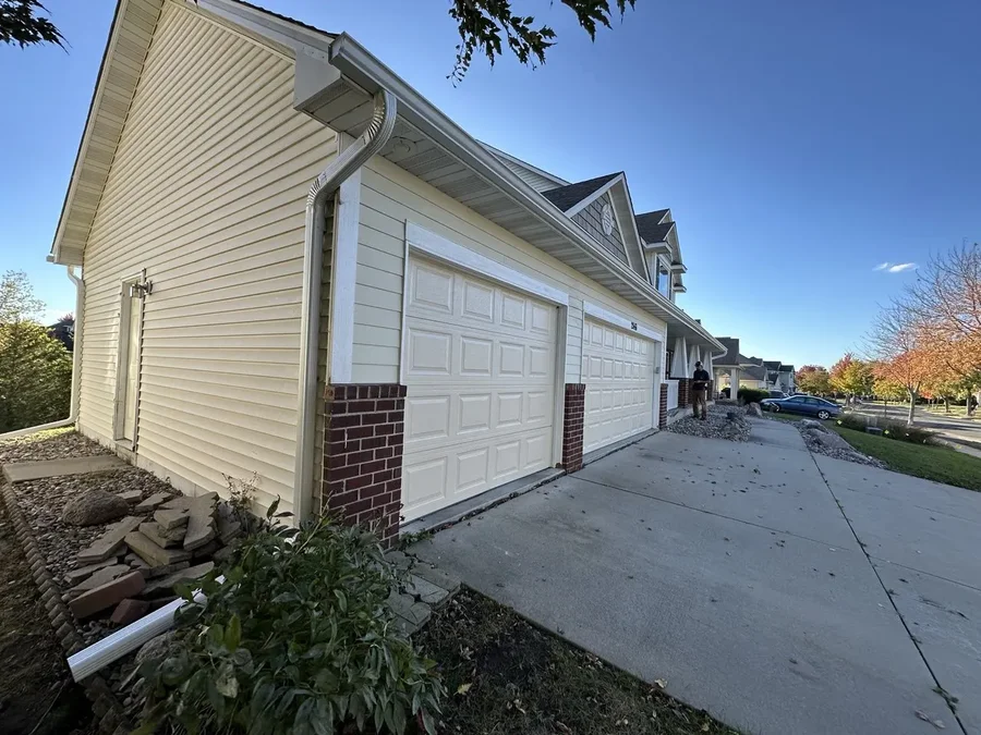 Seamless gutter installation on a Minnesota home